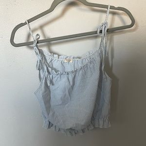Brandy Melville Pin Stripped Tie Strap Cropped Tank Top